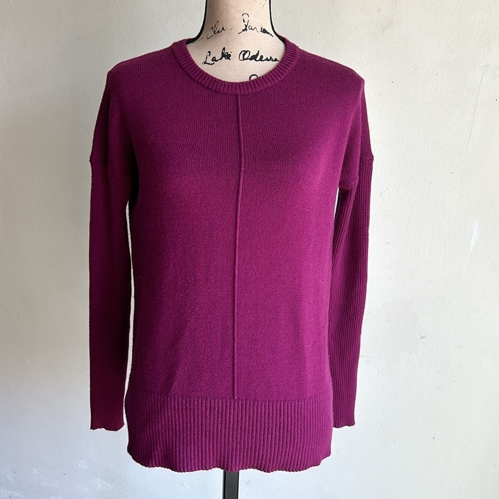 Lilly Pulitzer Long Sleeve Crewneck Maroon Sweater Side XXS - Picture 2 of 11